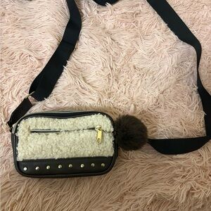 Stylish Black and Cream Crossbody Claire’s Bag
